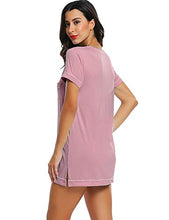 Load image into Gallery viewer, Cherrydew Women Short Nightgown/Nightshirt Sleeping Pajama Night Shirts/Dress/Gowns(Dusty Rose,Small)