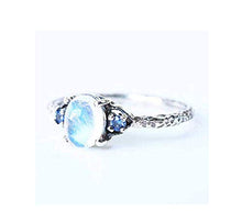 Load image into Gallery viewer, Finemall Simple 925 Silver Moonstone Ring Women Engagement Wedding Promise Band Ring Size 6-10 (US 6)