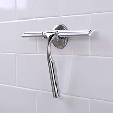 Load image into Gallery viewer, Ettori Shower Squeegee Clear Glass Wall Cleaner Stainless Steel with Suction Storage Hook -10'', Chrome