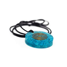 Load image into Gallery viewer, Pura Esprit Orgonite Orgone Pendant- Handmade Aquamarine Orgone Energy Generator Chakra Healing Natural Crystal Pendant Necklace for – Emf Protection Reiki Healing Meditation Jewelry
