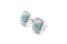 Load image into Gallery viewer, AZIEL JEWELRY Larimar Gemstones with 925 Sterling Silver Stud Earrings Jewlery for Women