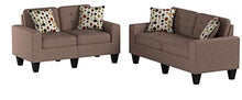 Load image into Gallery viewer, Poundex F6904 Bobkona Windsor Linen-Like 2 Piece Sofa and Loveseat Set, Light coffee