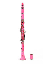 Load image into Gallery viewer, Glory B Flat Clarinet with Second Barrel, 11reeds,8 Pads Cushions,case,carekit and More -Pink with Silver Keys