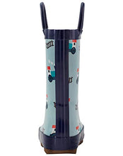 Load image into Gallery viewer, OAKI Kids Rain Boots with Easy-On Handles, Trains & Tracks, 11T US Toddler