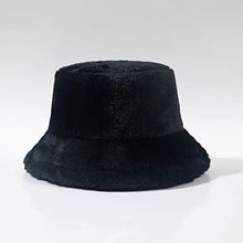Load image into Gallery viewer, BCDlily Winter Bucket Hat for Women Men, Fluffy Fuzzy Warm Cloche Hats Furry Fisherman Cap (Black)