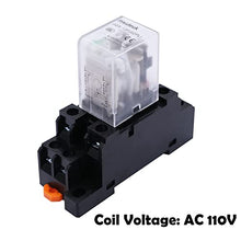 Load image into Gallery viewer, mxuteuk 2pcs JQX-13FL AC 110V/120V Coil 8 Pin 10A DPDT LED Indicator Electromagnetic Power Relay, with Base, with DIN Rail Slotted Aluminum