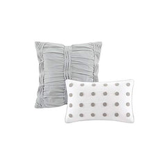 Load image into Gallery viewer, Urban Habitat Cotton Comforter Set-Tufts Pompom Design All Season Bedding, Matching Shams, Decorative Pillows, Full/Queen(88 in x 92 in), Brooklyn, Jacquard Ivory 7 Piece