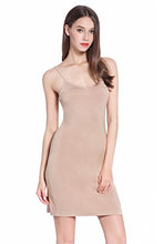 Load image into Gallery viewer, Coreal Full Slip for Women Under Dress Adjustable Spaghetti Strap Knee Length Slips Undergarment Nightwear Nude