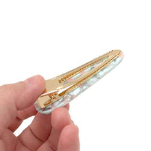 Load image into Gallery viewer, 20 Pieces Acrylic Resin Hair Barrettes Gold Duckbill Totoise Clips Pearl Hair Barrettes Fashion Geometric Alligator Hair Clips for Women and Youngster Ladies Hair Accessories