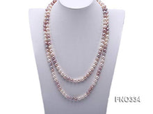 Load image into Gallery viewer, JYX AA + Pearl Long Necklace Classical 8-9mm Multi Color Natural Freshwater Cultured Pearl Sweater Necklace 47"