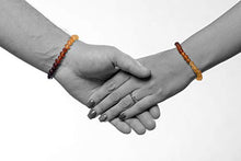 Load image into Gallery viewer, AMBERAGE Natural Baltic Amber Bracelet for Adults (Women/Men) - Hand Made from Raw-Unpolished/Certified Baltic Amber Beads(6 Colors) (7, Raw-Unpolished Rainbow)