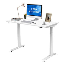 Load image into Gallery viewer, Flexispot Standing Desk Electric Quick Install Height Adjustable Desk 48 x 24 Inches Whole-Piece Desk Board (White Frame + 48" White Top)