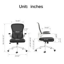 Load image into Gallery viewer, Hbada Office Chair, Ergonomic Desk Chair, Computer Mesh Chair with Lumbar Support and Flip-up Arms,White