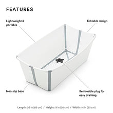 Load image into Gallery viewer, Stokke Flexi Bath, White - Foldable Baby Bathtub - Lightweight, Durable & Easy to Store - Convenient to Use at Home or Traveling - Best for Newborns & Babies