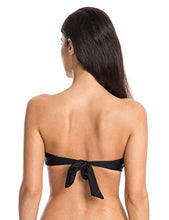 Load image into Gallery viewer, Ocean Blues Women's Black Halter Twist Bandeau Bikini Top Size Medium