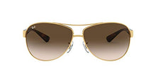 Load image into Gallery viewer, Ray-Ban Men's RB3386 Aviator Sunglasses, Gold/Brown Gradient Dark Brown, 63 mm