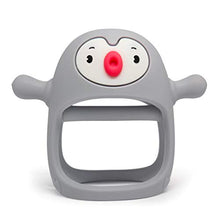 Load image into Gallery viewer, Smily Mia Penguin Buddy Never Drop Silicone Baby Teething Toy for 0-6month Infants, Baby Chew Toys for Sucking Needs, Hand Pacifier for Breast Feeding Babies, Car Seat Toy for New Born, Grey