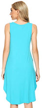 Load image into Gallery viewer, WiWi Womens Bamboo Pajamas Scoop Neck Nightgowns Sleeveless Lightweight Tank Loungewear Plus Size Sleep Shirts S-4X, Turquoise, Small