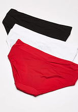 Load image into Gallery viewer, Warner's Women's Blissful Benefits No Muffin Top 3 Pack Hipster Panties, White/Black/red, L