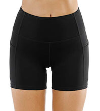 Load image into Gallery viewer, THE GYM PEOPLE High Waist Yoga Shorts for Women Tummy Control Fitness Athletic Workout Running Shorts with Deep Pockets (Medium, Light Green)