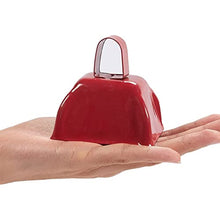 Load image into Gallery viewer, Blue Panda Metal Cowbell with Handle, Red Noise Maker (3 x 2.8 in, 12 Bells)