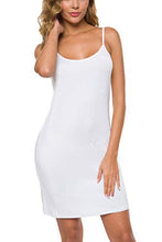 Load image into Gallery viewer, Malist Women Full Slip Adjustable Spaghetti Strap Cami Under Dress White Medium