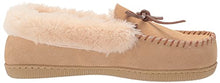 Load image into Gallery viewer, Dearfoams Women's Bethany Suede Moccasin Slipper, Desert, 9