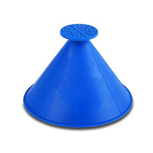 Load image into Gallery viewer, Yoruii Ice Scraper Magic Funnel Snow Removal Tool Round Windshield Cone-Shaped Car Windshield Snow Scraper (Blue 3Pack)