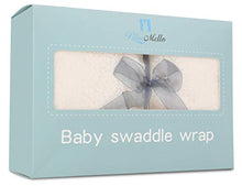 Load image into Gallery viewer, BlueMello Baby Swaddle Blanket | Ultra-Soft Plush Essential for Infants 0-6 Months | Receiving Swaddling Wrap White | Ideal Newborn Registry and Toddler Boy Accessories | Perfect Baby Girl Shower Gift