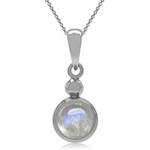 Load image into Gallery viewer, Silvershake 6mm Natural Moonstone 925 Sterling Silver Pendant with 18 Inch Chain Necklace