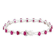 Load image into Gallery viewer, 925 Sterling Silver Ruby Tennis Bracelet Oval Shape Gemstone Bracelet For Women Mom Wife Her