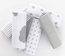 Load image into Gallery viewer, Baby Burp Cloth,Waterproof Reversible Jersey Cotton Large Burp Cloths, Cloth Diapers 20" x 12" 5 Pack Grey Combo for Baby Boy or Baby Girl by Ely's & Co
