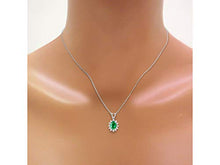 Load image into Gallery viewer, RYLOS Simply Elegant Beautiful Green Emerald & Diamond Matching Set - Ring, Earrings and Pendant Necklace - May Birthstone