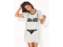 Load image into Gallery viewer, Smart & Sexy Women's V-Neck Oversized Sleep Shirt, Light Heather Grey/Black Hue, L