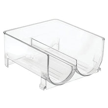 Load image into Gallery viewer, mDesign Plastic Free-Standing Wine Rack Storage Organizer for Kitchen Countertops, Table Top, Pantry, Fridge - Holds Wine, Beer, Pop/Soda, Water Bottles - Stackable, 2 Bottles - Clear