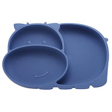 Load image into Gallery viewer, Baby Silicone Suction Plate,Toddler Divided Dish,Kids Silicone Placemat Fits Most Highchair Trays, Microwave Dishwasher Safe (Blue)
