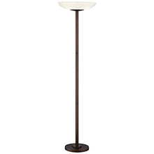 Load image into Gallery viewer, Meridian Light Blaster Modern Torchiere Floor Lamp Oiled Rubbed Bronze Frosted Glass Shade CFL Bulbs for Living Room Bedroom Uplight - Possini Euro Design