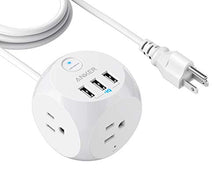Load image into Gallery viewer, Anker PowerPort Cube USB Power Strip with 3 Outlets and 3 USB Ports, Portable Design, 5 ft Extension Cord, Overload Protection for iPhone XS/XR, Compact for Travel, Cruise Ship and Office