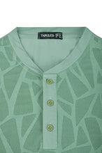 Load image into Gallery viewer, TAPULCO Men's Short Sleeve Running Shirts Quick Dry Athletic Workout Collarless Polo Golf 3 Buttons Henley V Neck Color Block Casual Summer Dry Fit Tops Olive Medium