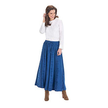 Load image into Gallery viewer, CATALOG CLASSICS Women's Boho Peasant Maxi Skirt -Over-Dyed with Elastic Waistband, Rayon 36" L - Denim - Large