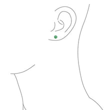 Load image into Gallery viewer, Simple Dyed Gemstone Green Aventurine Round Ball Stud Earrings For Women 925 Sterling Silver 6MM