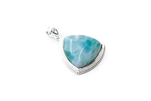 Load image into Gallery viewer, AZIEL Larimar Gemstones with 925 Sterling Silver Pendant Hand Made for Women