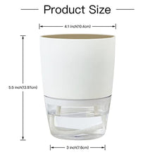 Load image into Gallery viewer, Self Watering Planters Pot - 4.1 Inch 3 Pack Plastic Bottom Watering Plant Pot with Drainage Holes Saucers Reservoirs and Wick Rope - Decorative Flower Pots for Indoor Outdoor House Plants, Flowers