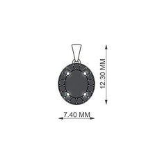 Load image into Gallery viewer, Diamondere Natural and Certified Oval Cut London Blue Topaz and Diamond Petite Necklace in 14k White Gold | 0.51 Carat Pendant with Chain