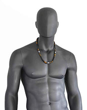 Load image into Gallery viewer, Long Beaded Necklace for Men Natural Stone Statement Jewelry Hematite Tigers Eye Labradorite Lava