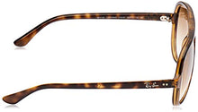 Load image into Gallery viewer, Ray-Ban RB4125 Cats 5000 Aviator Sunglasses, Light Havana/Brown Gradient, 59 mm