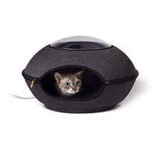Load image into Gallery viewer, K&H PET PRODUCTS Thermo-Lookout Pod Heated Cat Bed, Gray, 4W, 22" Round