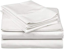 Load image into Gallery viewer, True Luxury 1000-Thread-Count 100% Egyptian Cotton Bed Sheets, 4-Pc King White Sheet Set, Single Ply Long-Staple Yarns, Sateen Weave for Kids and Adults, Fits Mattress Upto 18'' Deep Pocket