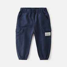 Load image into Gallery viewer, Feidoog Toddler Baby Boys 2 Pack Sweatpants Solid Cotton Elastic Waist Trousers Active Jogger Pants,Blue+Khaiki,4-5T
