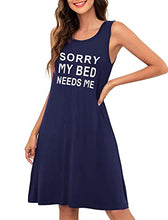Load image into Gallery viewer, Avidlove Cute Nightgowns for Women Sexy Chemise Sleepwear Racerback Sleeveless Sleep Dress Navy Blue